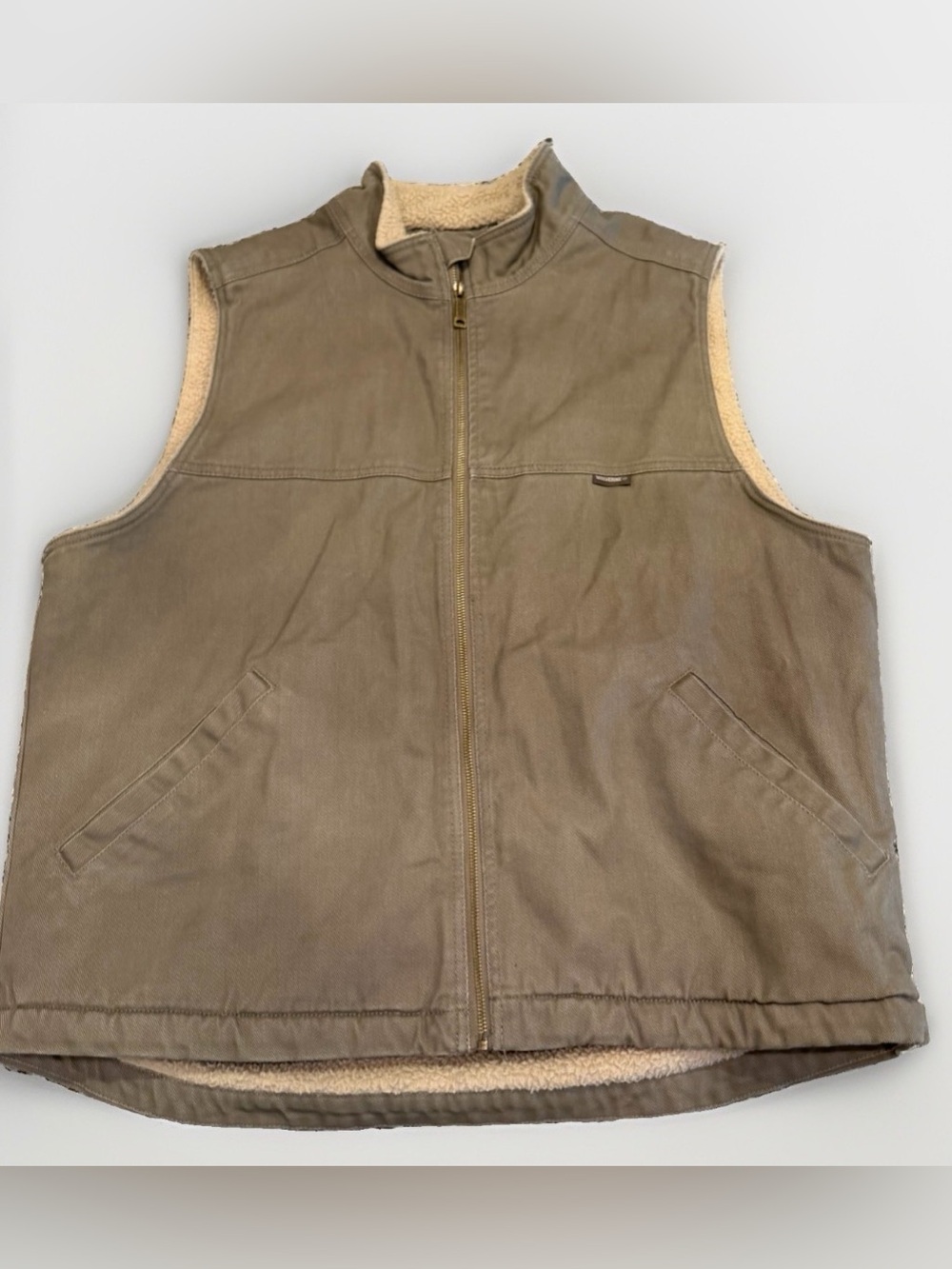 Wolverine Mens XL Brown Upland Sherpa-Lined Canvas Vest Work Ranch Western